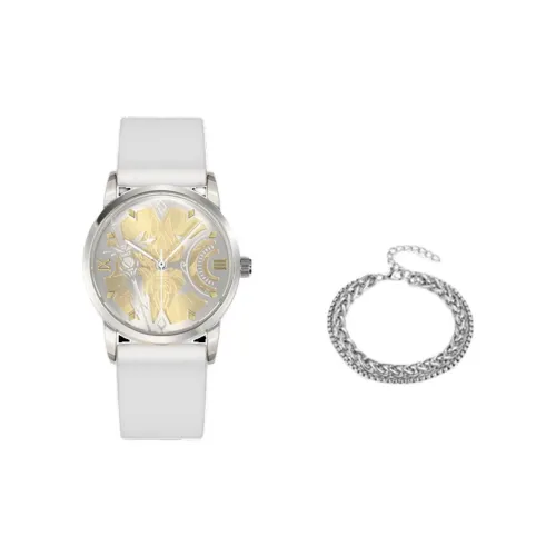 Ingyunshi Кварцевый механизм натуральная кожа ремешок унисекс белый циферблат