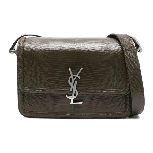 SAINT LAURENT CASSANDRA Телячья кожа Сумка через плечо Сумка на плечо Женская Оливково-зеленая