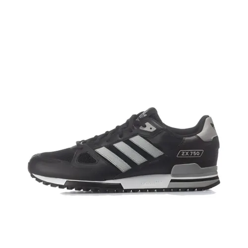 Adidas Originals ZX 750 Slip-resistant Abrasion-resistant Low Top Casual Shoes Men's Black Gray Adidas Originals ZX 750 Противоскользящий Устойчивый к истиранию Низкий Топ Повседневная Обувь Мужская Черный Серый