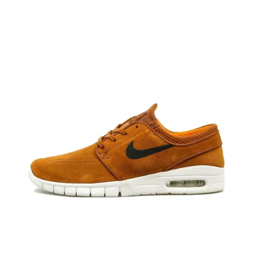 nike SB Stefan Janoski Max Кожа Противоскользящий Устойчивый к истиранию Низкий Топ Скейтборд Кроссовки Мужской Желтый