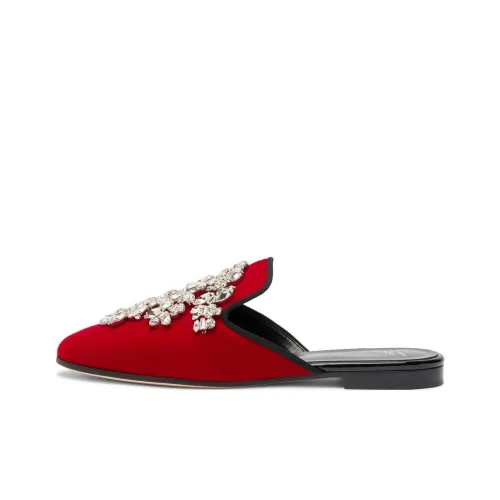 Giuseppe Zanotti GZ Домашние тапочки с стразами женские красные