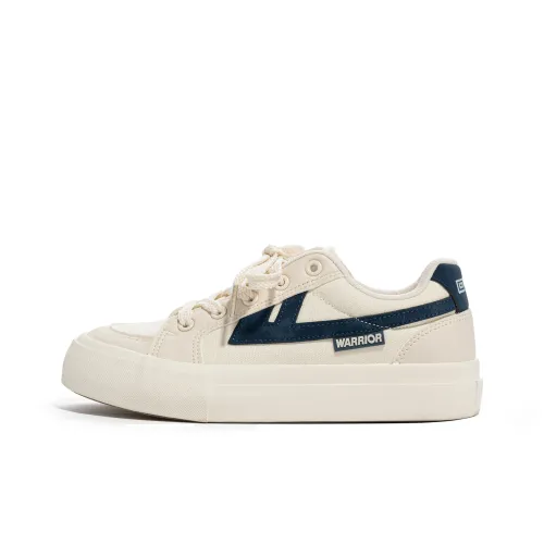 Warrior Slip-resistant Abrasion-resistant Lightweight Low-Top Canvas Shoes Unisex Beige Dark Blue Warrior Противоскользящие Устойчивые к износу Легкие Низкие Кеды Унисекс Бежевый Темно-синий