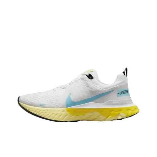 Nike React Infinity Run Flyknit 3 Устойчивый к истиранию Дышащие Низкие Беговые кроссовки Унисекс Бежевые