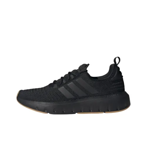 Adidas Swift Run Slip-Resistant Abrasion-Resistant Легкий Низкий Топ Беговые кроссовки Мужские Черные