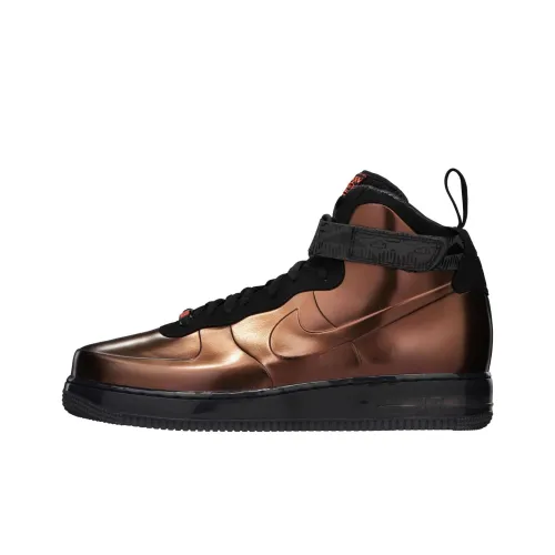 Nike Air Force 1 Foamposite BHM Нескользящий Легкий Высокий Топ Скейтборд Кроссовки Мужские Черный Золото