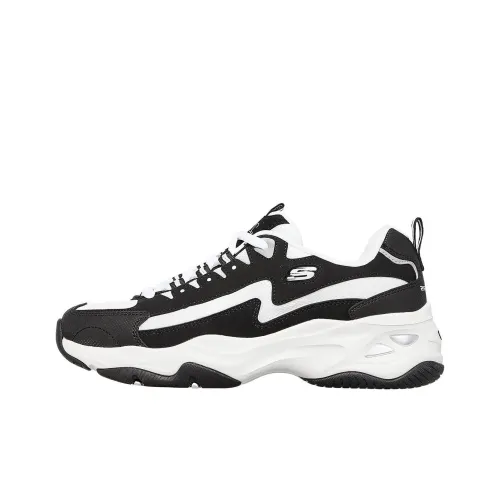 Skechers D'LITES 4,0 Амортизация Устойчивость к истиранию Дышащий Низкий Верх Тяжелая подошва Кроссовки Унисекс Черный Белый