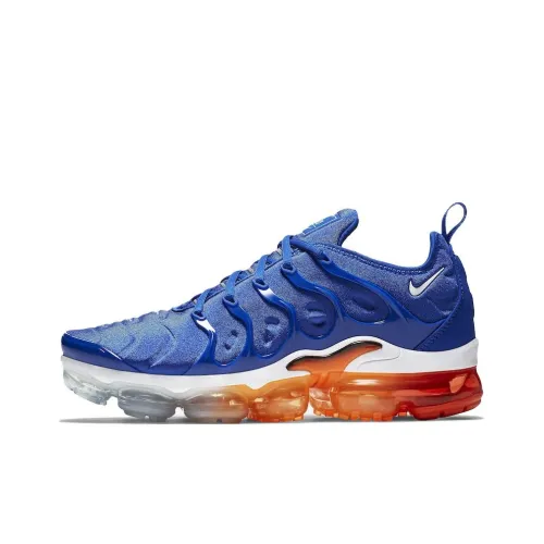 Nike Vapormax Plus Амортизация Износостойкий MID Топ Беговые кроссовки Унисекс Синий Оранжевый