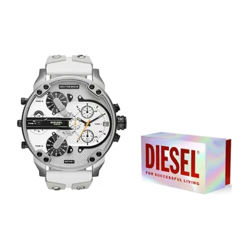 DIESEL Armor Series Serene Eye Наручные часы Кварцевый механизм Смольный ремешок Белый циферблат Мужской