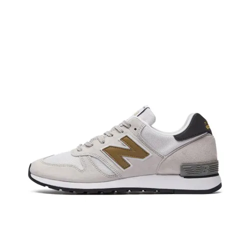 New Balance NB 670 Амортизация и Дышащий Низкий Топ Беговые кроссовки Мужские Белый Золото D Ширина