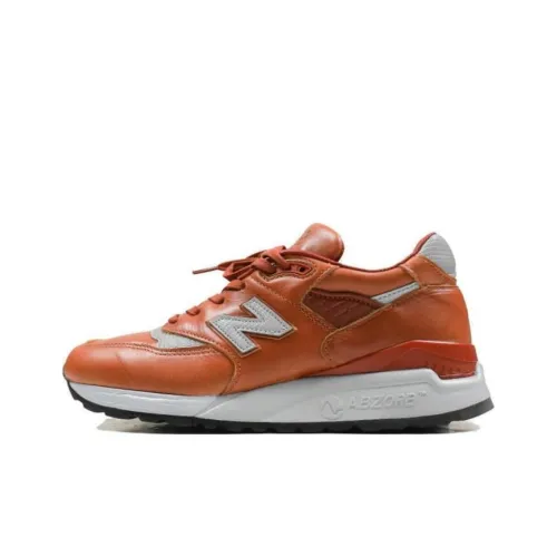 Horween Leather x New Balance NB 998 Амортизация Износостойкие Низкие Кроссовки для Бега Унисекс Коричневый