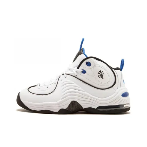 Nike Penny Air 2 White Royal Non Slip Lightweight MID Баскетбольные кроссовки Unisex White Blue 2016 Edition