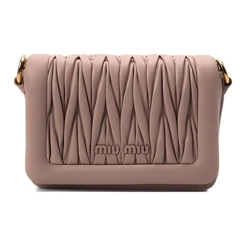 MIU MIU Matelassé Овчина Курьерская сумка Сумка через плечо Женская Яичный белый Каменный цвет