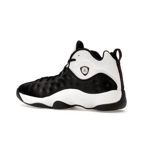 Jordan Jumpman Команда II Амортизаторы Shock Absorbers Противоскользящие Устойчивые к истиранию MID Баскетбольные кроссовки Мужские Черный Белый