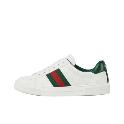 GUCCI Ace Low Кроссовки для скейтбординга Топ Женские Белые