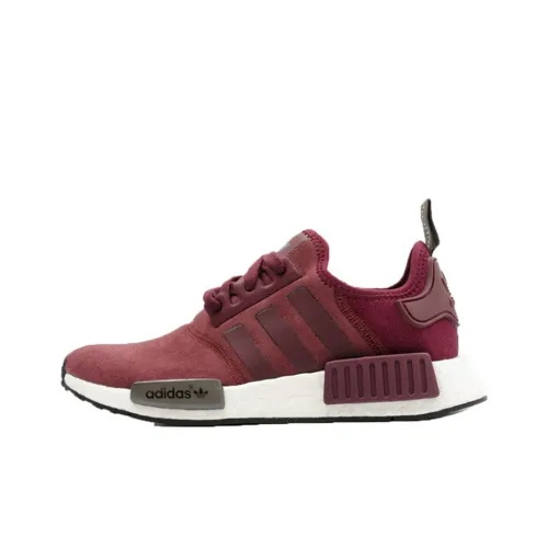 Adidas Originals NMD R1 Бордовый Замша Амортизация Противоскользящий Поддержка Баланс Низкий Топ Повседневный Женский Красный