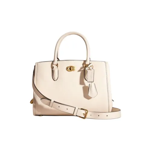 COACH Brooke Полированная кожа с эффектом галечного покрытия сумка через плечо сумка большая женская латунь белый цвет