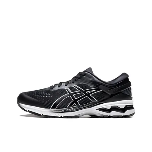 Asics Gel Kayano 26 Амортизация Низкий Топ Беговые Кроссовки Унисекс Черный Белый