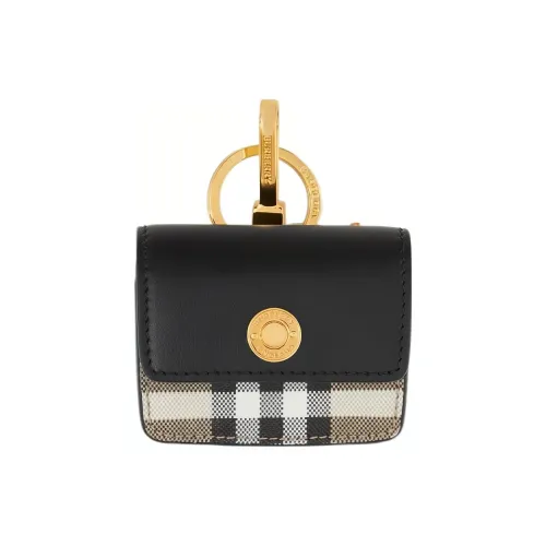 Burberry Телячья кожа Украшение AirPods Pro Защитный чехол Чехол для наушников Женские Архивный бежевый Черный