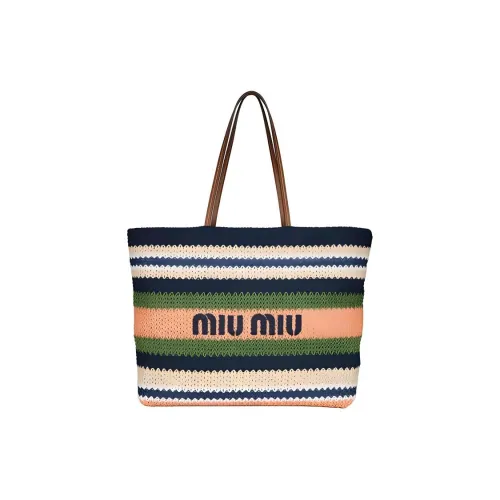 MIU MIU Raffia Tote Bag Shopping Bag Shoulder Bag Handbag Women's Multicolor