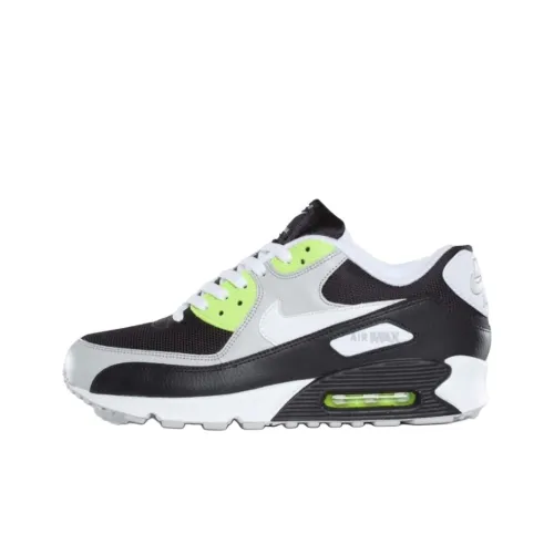 Nike Air Max 90 Беговые кроссовки Низкий топ Черный Зеленый Серый Унисекс