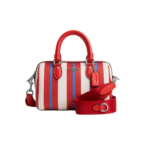 COACH Rowan Покрытый холст с переработанной кожей Сумка через плечо Сумка через плечо Маленькая женская Красная