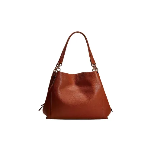 COACH DALTON Полированная кожа с эффектом галечного покрытия сумка через плечо большая женская коричневая