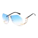 EQ-GS1124-B (Матовая золотая рамка с градиентными синими линзами)