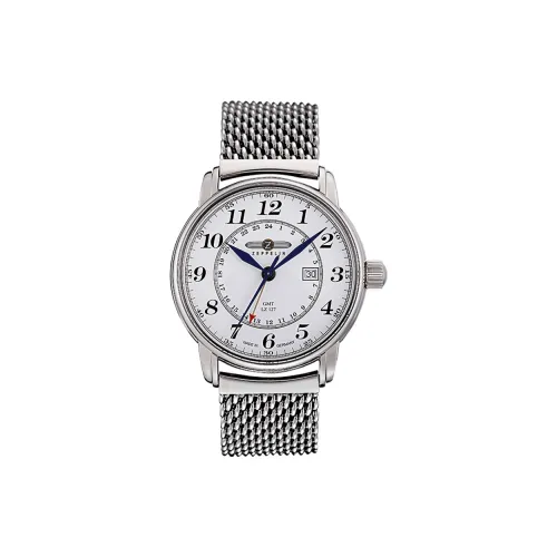 ZEPPELIN Piaget Collection Кварцевый механизм Мужские часы Часы 42 Белый циферблат Ремешок из нержавеющей стали