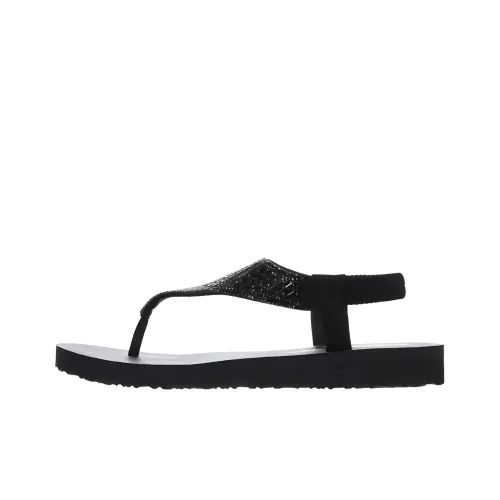 Skechers Meditation One Ремешок Сандалии Женские Черные