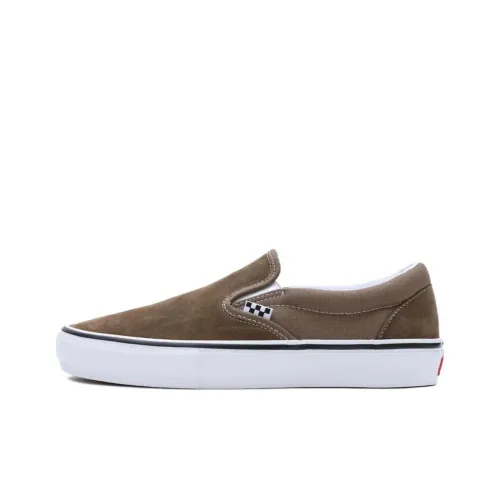 Vans Slip On Series Skate Low Топ Кроссовки для скейтбординга Унисекс Серый Коричневый