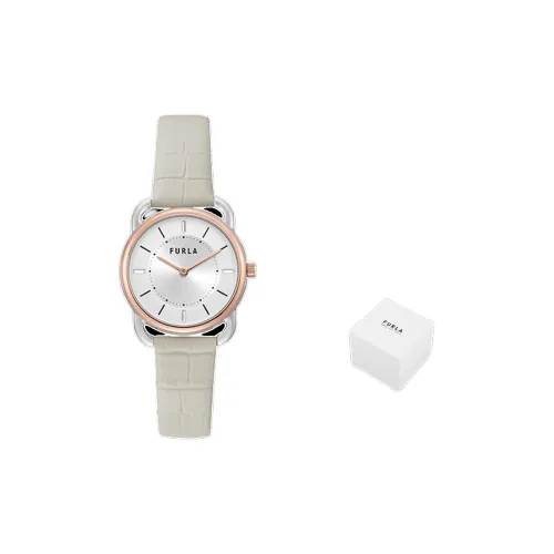 Furla HERITAGE Series Женские часы Кварцевый механизм Естественная кожа Ремешок 33 мм Белый циферблат
