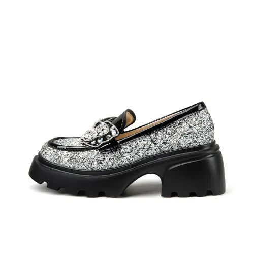 Lily Wei Лоферы Женские Сияющий Черный