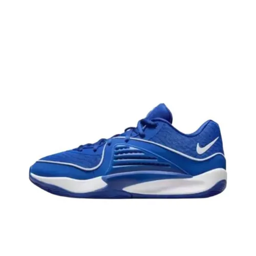 Nike KD 16 Slip-resistant Abrasion-resistant Low-top Basketball Shoes Men's Blue White International Version Найк KD 16 Противоскользящие Устойчивые к истиранию Низкие Баскетбольные Кроссовки Мужские Синий Белый Международная Версия