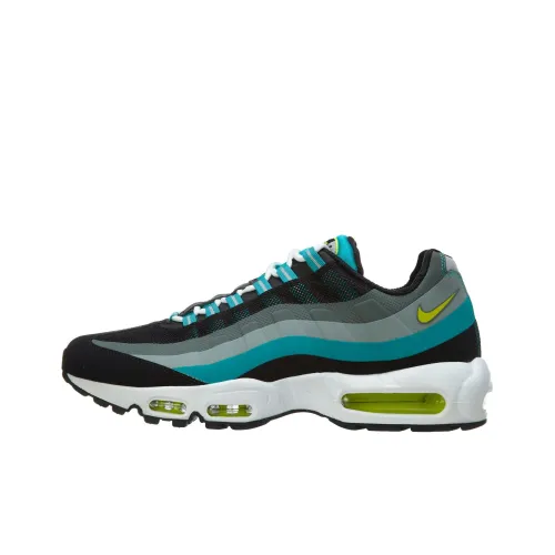Nike Air Max 95 Амортизация Износостойкий Низкий Топ Повседневные Беговые Кроссовки Унисекс Черный Зеленый