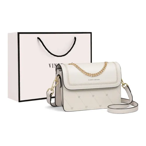 VINEY Коровья кожа Маленькая квадратная сумка сумка через плечо плечевая сумка Стандартная Женская Экрю