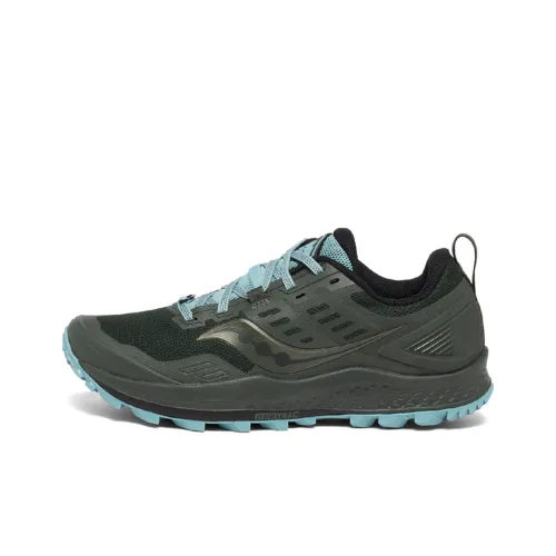 Saucony Slip-resistant Lightweight Cushioning Abrasion-resistant Low-top Running Shoes Women's Pine Gray Blue Сaucony Противоскользящий Легкий Амортизация Устойчивый к истиранию Низкий Верх Беговые Кроссовки Женские Сосновый Серый Синий