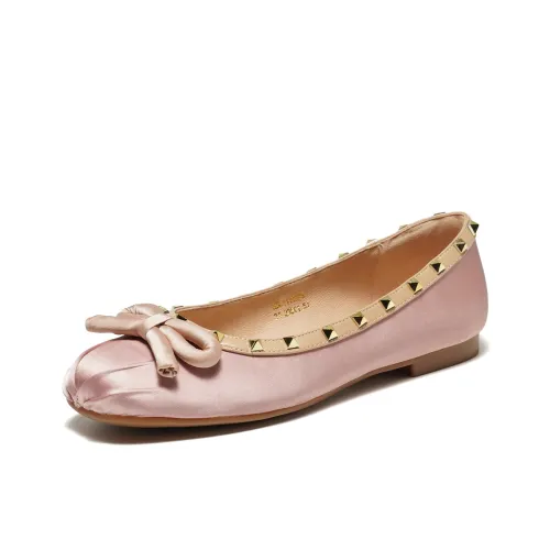 ST SAT Женские повседневные туфли Розовый Абрикос Серебряный