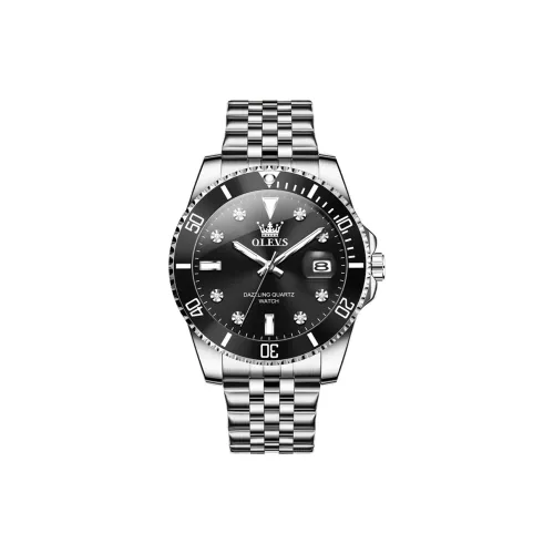 OLEVS Play The Cool Series Кварцевый механизм Часы Мужские Черный циферблат