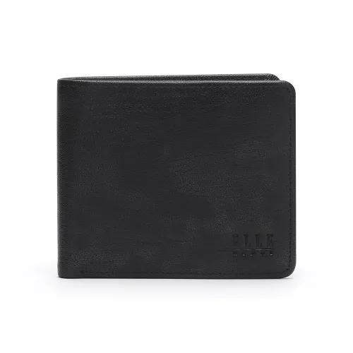 ELLE HOMME Кошелек из натуральной коровьей кожи маленький мужской серебристо-черный кофейный