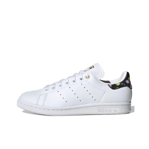 Adidas Originals Stan Smith Slip-Resistant Low Top Скейтборд Кроссовки Женские Белые Цветочный Ласточкин Хвост