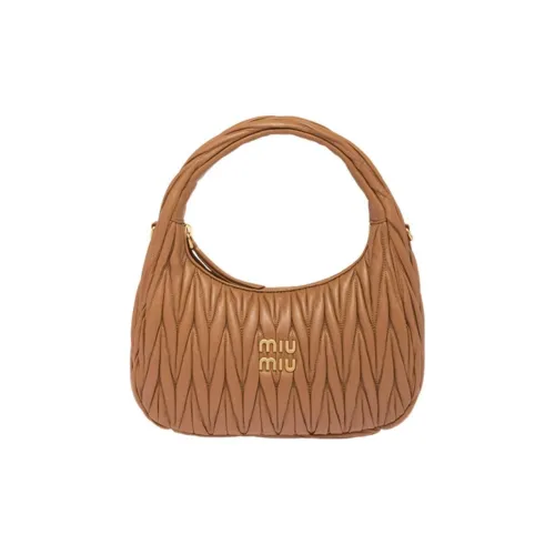 MIU MIU Wander Series Овчина Сумка-хобо Сумка через плечо Сумка Женская Темно-верблюжий