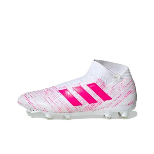 Adidas Nemeziz FG Твердый Грунт Устойчивые к Износу Футбольные Бутсы Мужские Белый Розовый