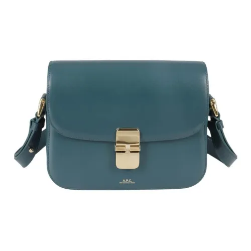 A.P.C Grace Коровья кожа Сумка через плечо Сумка на плечо Женская Туманно-голубой