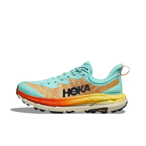 HOKA ONE ONE Mafate Speed 4 Беговые кроссовки Низкий топ Небесно-голубой/Фрукты Апельсин Мужской