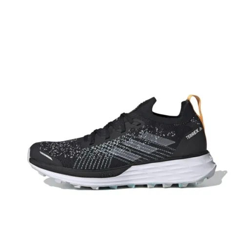 adidas Terrex Два Дышащий Низкий Топ Марафон Беговые кроссовки Мужской Черный Белый