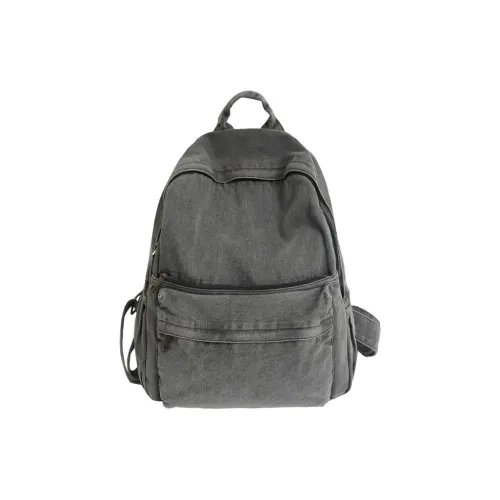 Huangmu Denim Backpack Standard Unisex Dark Gray Light Blue Huangmu Деним Рюкзак Стандартный Унисекс Темно-Серый Светло-Синий