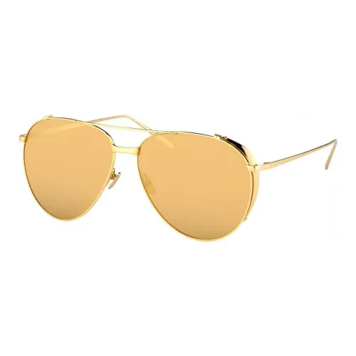 Linda Farrow Титановые Золотые Солнцезащитные очки Aviator Унисекс Золото