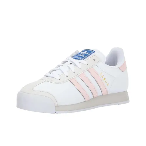 Adidas Originals Samoa Амортизация Износостойкие Низкие Кроссовки для скейтбординга Женские Белые Розовые