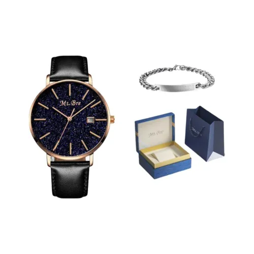 MT.BRE Кварцевый механизм ремешок из нержавеющей стали мужские часы синий циферблат