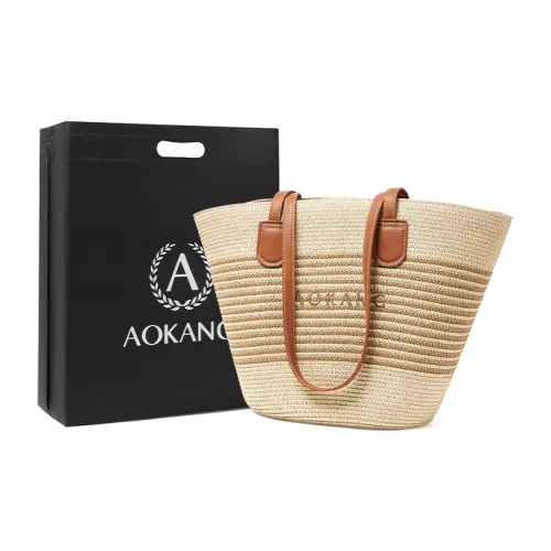 AOKANG Ткань Тоут BEACH BAG Сумка-хобо Большая Женская Белая Коричневая